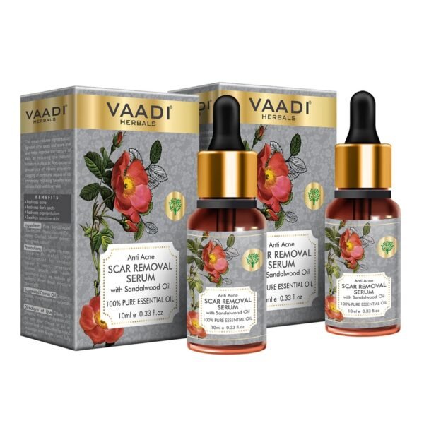 Scar Removal Serum - Pure Mix of Sandalwood Oil, Steam Distilled Neem & Fenugreek Extract (10ml x 2)