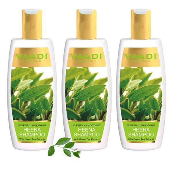 Superbly Smoothing HEENA SHAMPOO with Green Tea Extracts (350ml x 3)