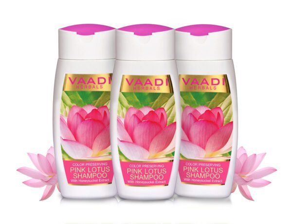 Pink Lotus Shampoo With Honeysuckel Extract - Color Preserving (110 ml x 3)