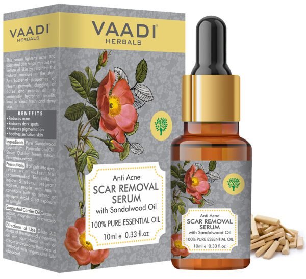 Scar Removal Serum - Pure Mix of Sandalwood Oil, Steam Distilled Neem & Fenugreek Extract (10ml)