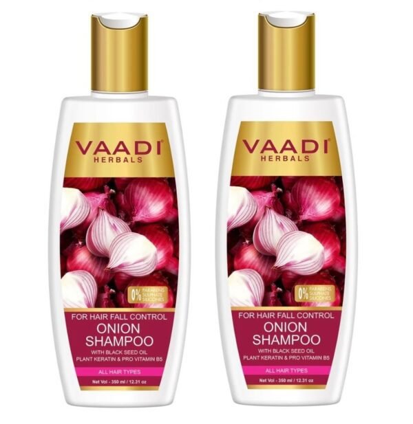 Onion Shampoo with Black Seed Oil, Plant Keratin & PRO Vitamin B5 (350ml x 2)