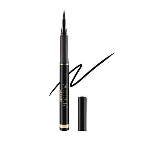 Swiss Beauty Waterproof And Long Wearing Bold Felt Tip Pen Eyeliner - Smudge Proof Eye Makeup - Quick Drying - Black