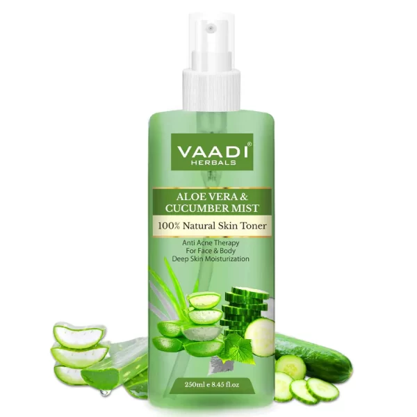 Aloe Vera & Cucumber Face Mist - 100% Natural Skin Toner (250 ml)